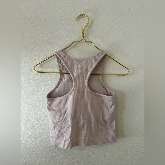 Lululemon Athletica Soft Pink cropped Ribbed Tank Top - Picture 4 of 4